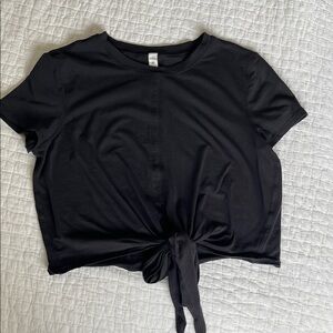 Lululemon Black Tie-Front Top